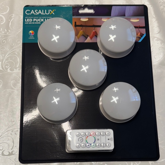 NEW set of 5 LED Puck Lights with Remote - color changing lights